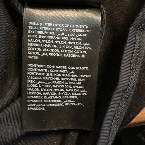 Bebe long sleeve lace black sheath dress w/ semi-peplum waist, XXS - Picture 7 of 8